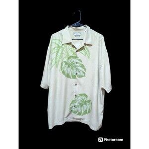 Pusser’s Island Reserve Hawaiian Shirt Silk Men's Lg. Wooden Buttons